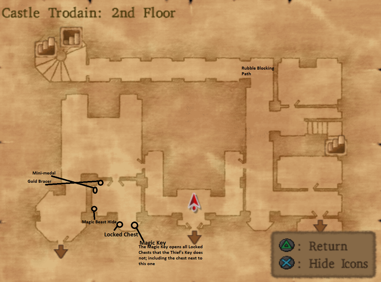 Map of Castle Trodain Floor 2